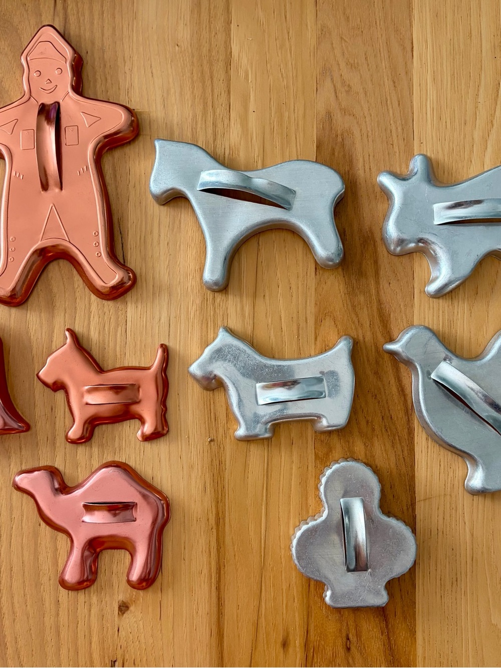 Copper & Silver Animal Cookie Cutters Set - Home Kitchen Bakeware